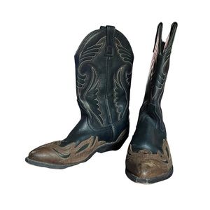 Masterson Boot Co. Western Y2K 2000’s Black & Brown Cowboy Boots Women’s Size 7